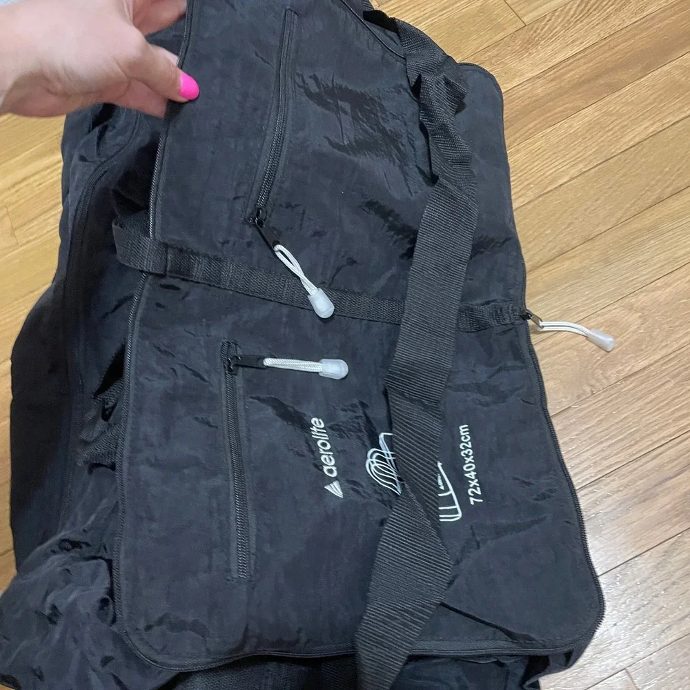 Aerolite Foldable Duffel Bag Black Nylon Lightweight Travel Gym Extra 72x40x32cm